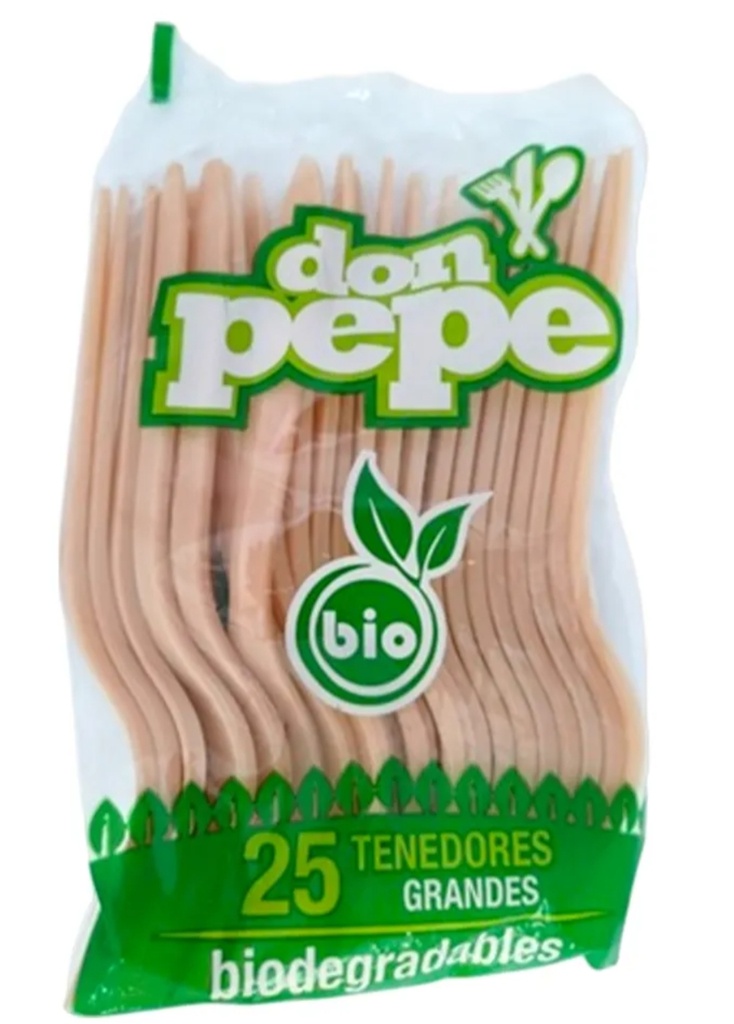 Tenedor plastico grande 25 u