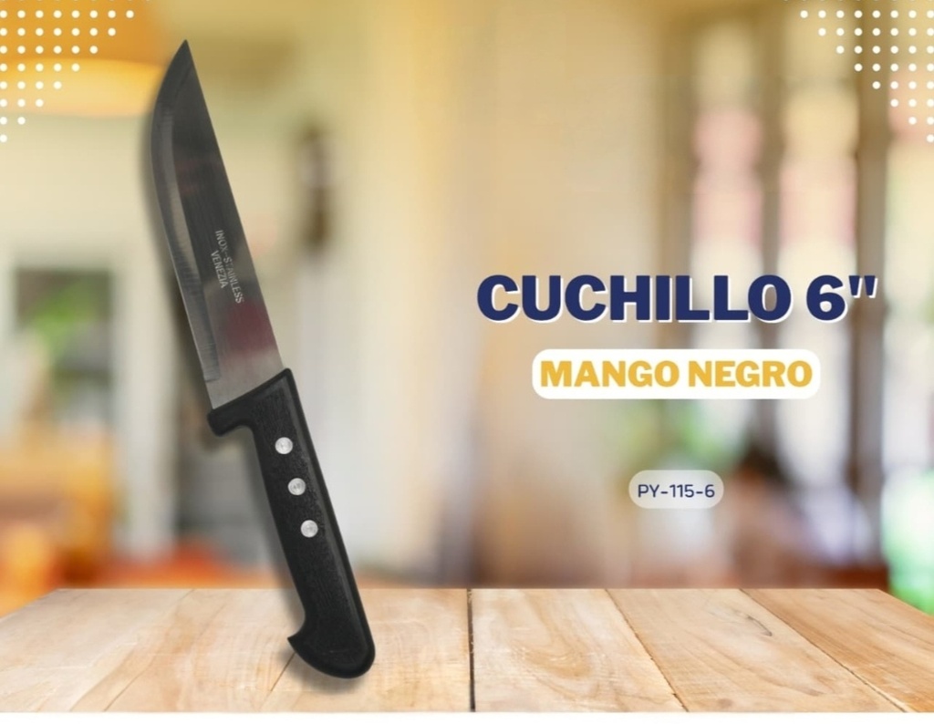 Cuchillo cacha plástica #6 marca venezia 12 u