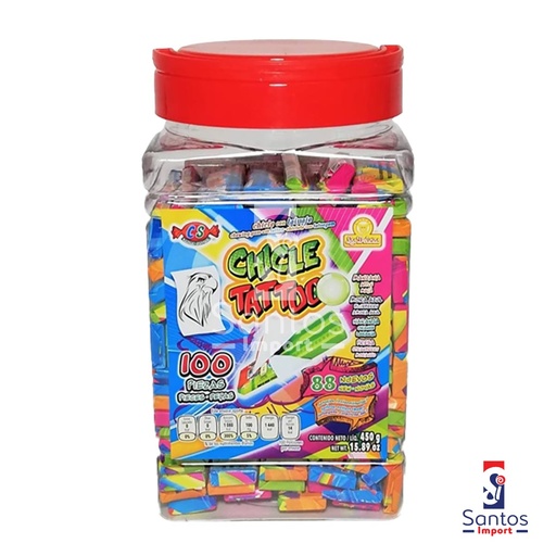 [R101] Chicle tatoo bote 100 u