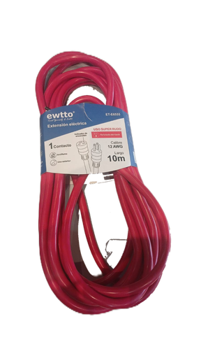 Extension con toma 10 mts cable #12