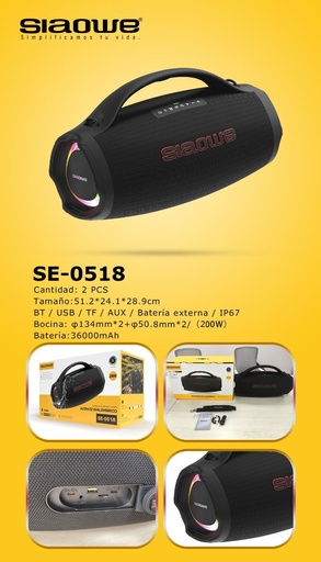 Parlante potencia 200 w SE-0518